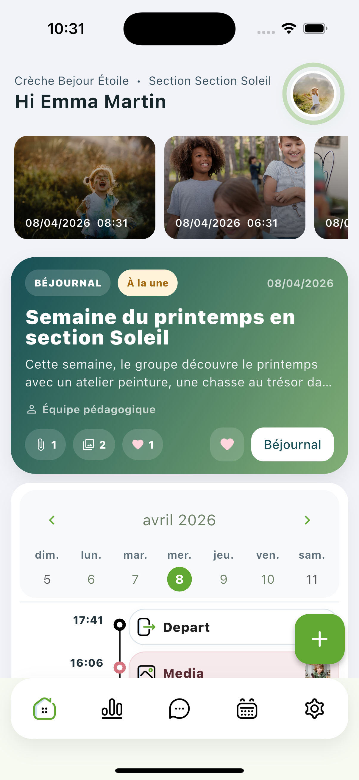 Interface Béjour Family pour les familles